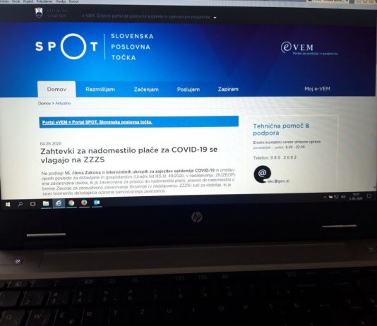 Zahtevki za nadomestilo plače za COVID-19 se vlagajo na ZZZS