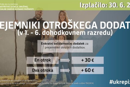 K otroškemu dodatku bo izplačan še solidarnostni dodatek