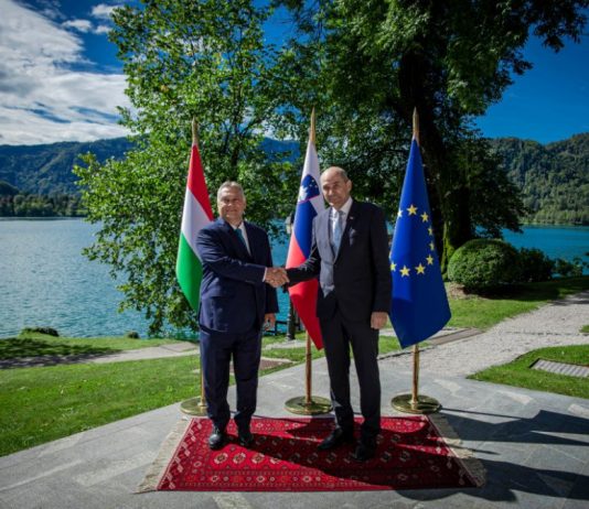 Predsednik vlade Janez Janša v pogovorih z madžarskim predsednikom vlade Viktorjem Orbanom