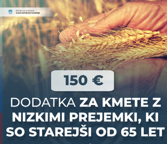 Izplačilo dodatka za kmete z nizkimi prejemki, ki so starejši od 65 let