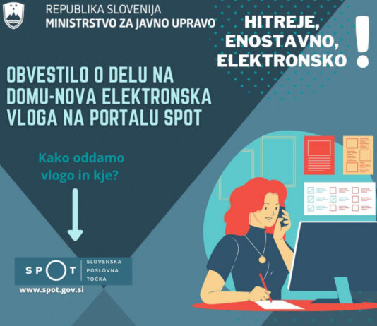 Delodajalcem omogočeno elektronsko pošiljanje obvestil o delu na domu – nova storitev na portalu SPOT