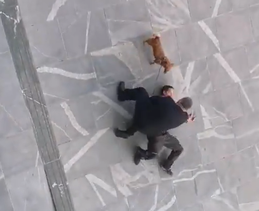 (Video) Grozljivo, kakšen incident pred Državnim zborom RS: Moški napadel z motorno žago!