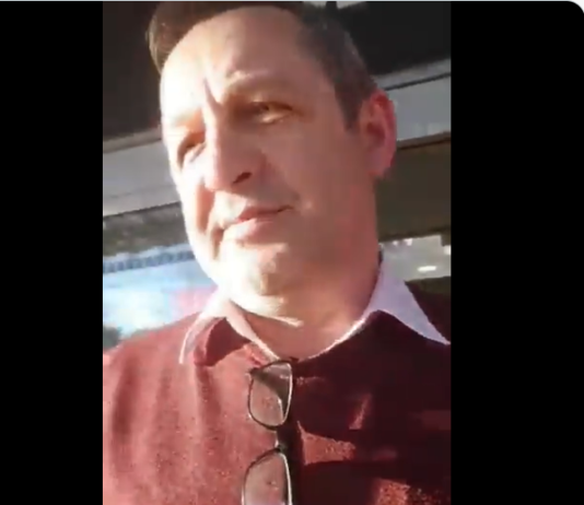 (Video) Anticepilka v Ljubljani varnostniku stopila na “žulj”! Primerjala ga celo s Hitlerjem.