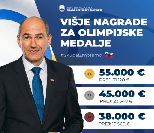Vlada zna prisluhniti tudi športnikom, zato je znatno povečala nagrade za olimpijske medalje