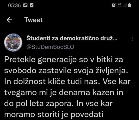 Šokantno! Študenti za demokratično družbo si demokracijo predstavljajo s tem, da direktorju Policije želijo da “žre drek in crkne”!