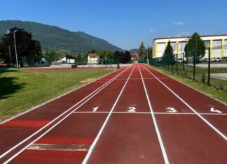 Občina Slovenske Konjice: OŠ Ob Dravinji – sanacija tartanske podlage in zaris novih črt