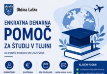 Občina Laško: Enkratna denarna pomoč za študij v tujini za študijsko leto 2025/2026